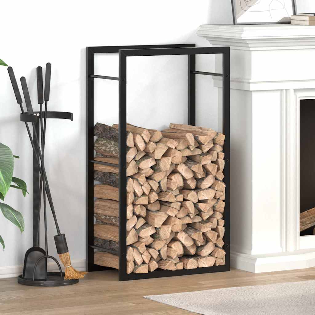 brændestativ 50x28x94 cm stål matsort billede