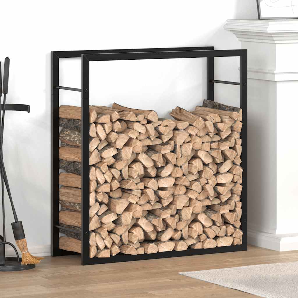 brændestativ 80x28x86 cm stål matsort billede