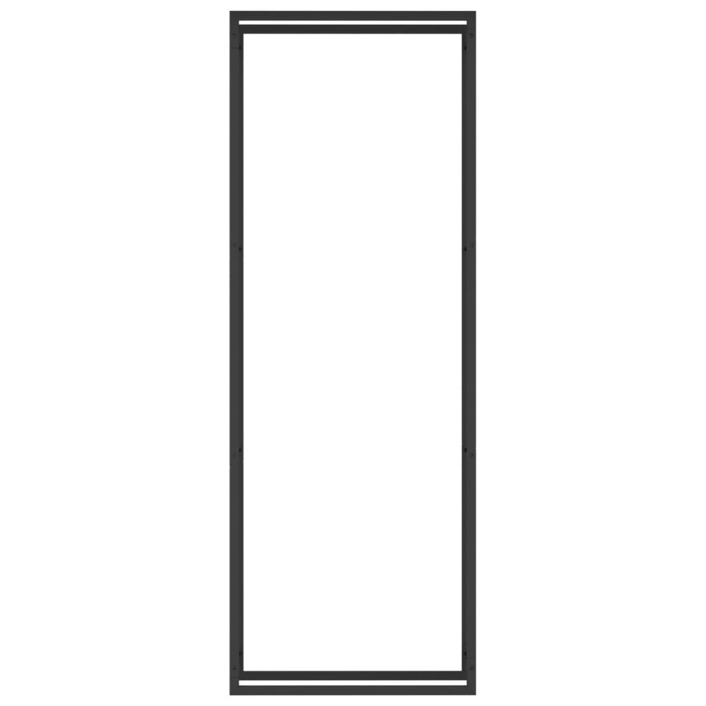 brændehylde mat sort 80x28x222 cm stål