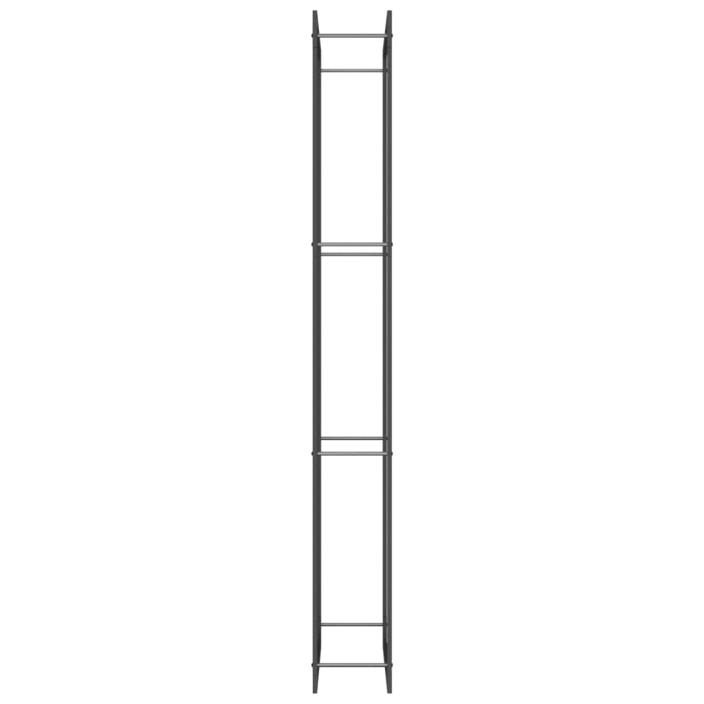 brændehylde mat sort 80x28x222 cm stål