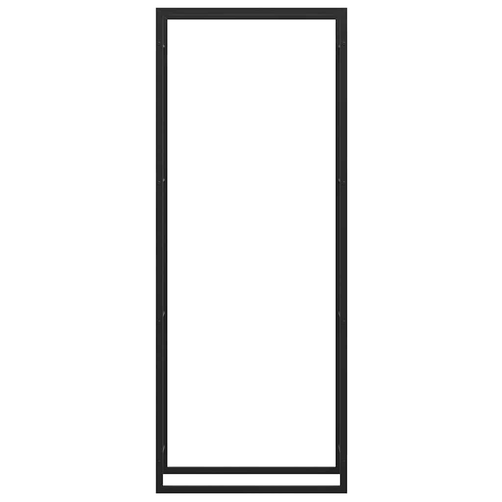 brændehylde mat sort 80x28x222 cm stål