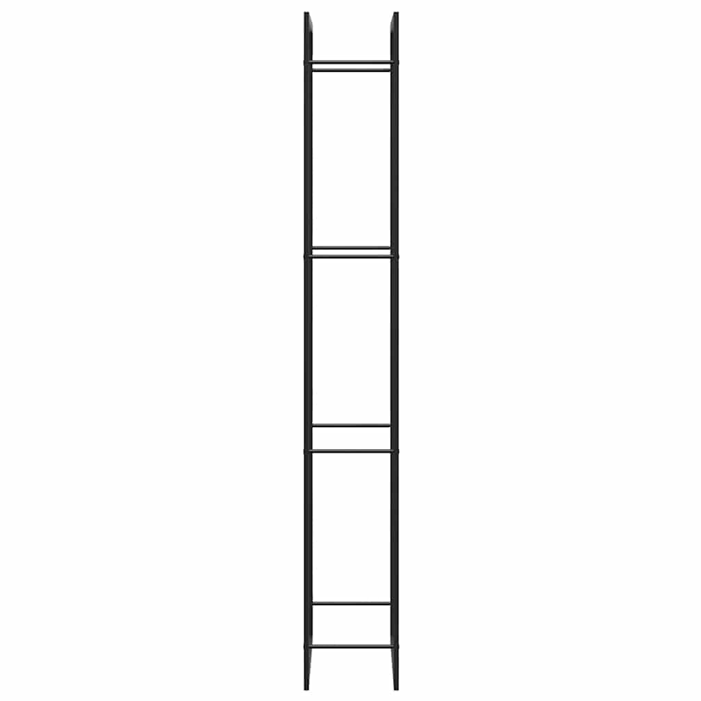 brændehylde mat sort 80x28x222 cm stål
