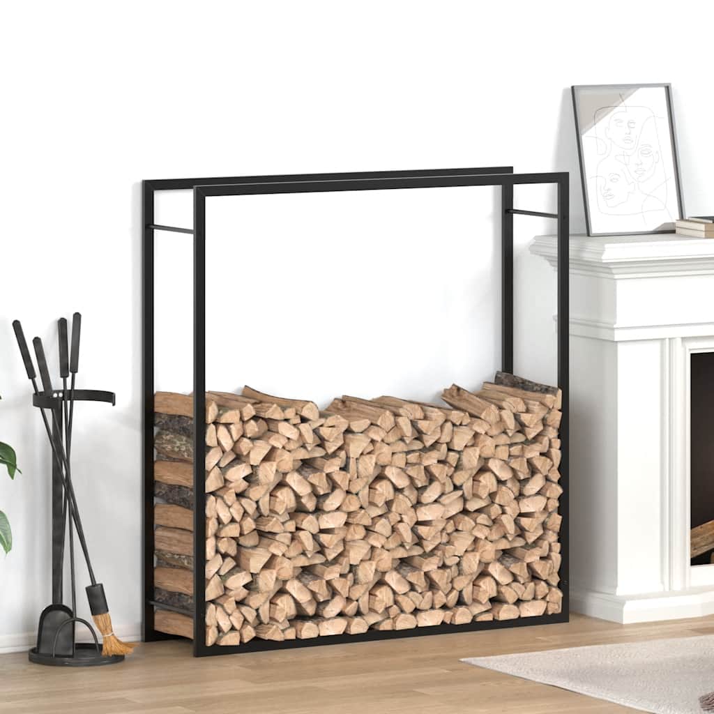 Brændestativ 110 × 28 × 116 cm - stål, matsort