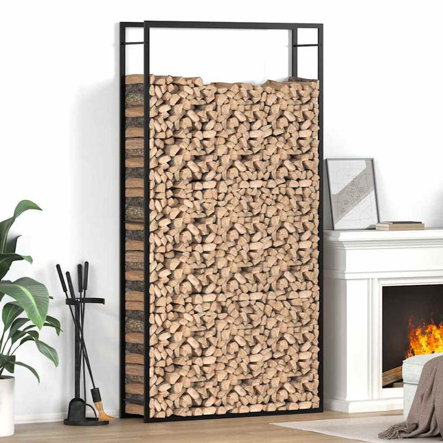 brændestativ 110x28x214 cm stål matsort