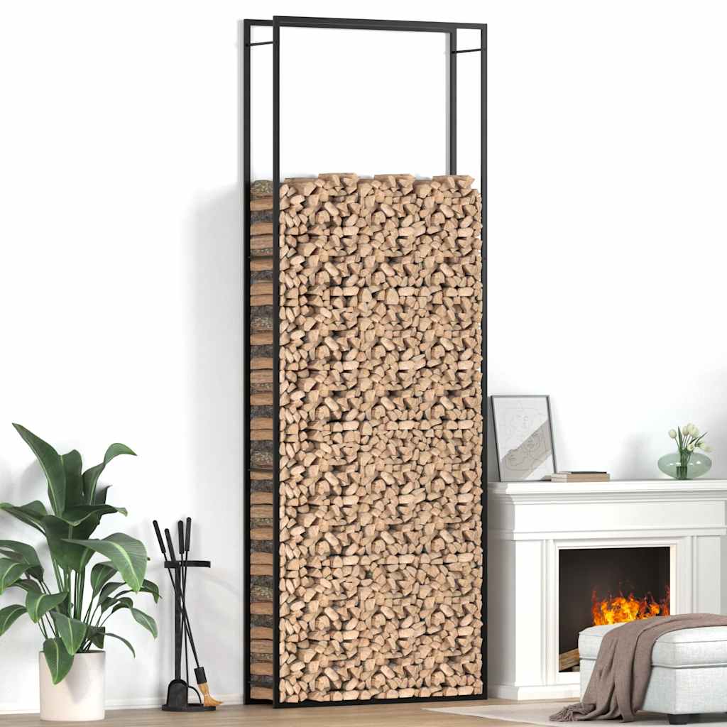brændestativ 110x28x312 cm stål matsort billede