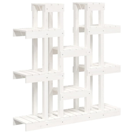 plantestativ 104,5x25x109,5 cm massivt fyrretræ hvid