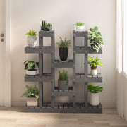 plantestativ 104,5x25x109,5 cm massivt fyrretræ grå