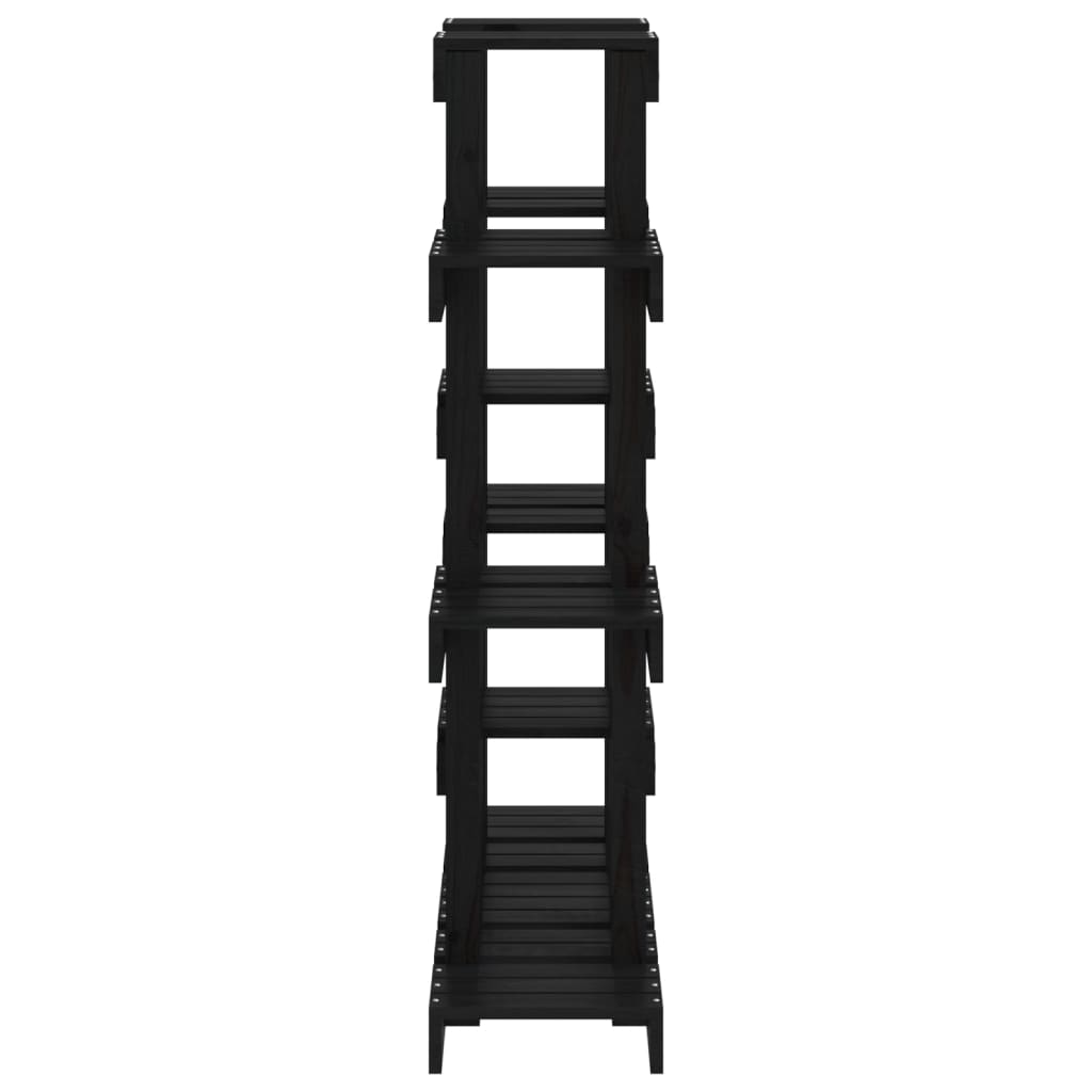 plantestativ 104,5x25x109,5 cm massivt fyrretræ sort