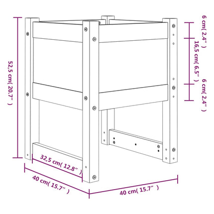plantekasse 40x40x52,5 cm massivt fyrretræ hvid