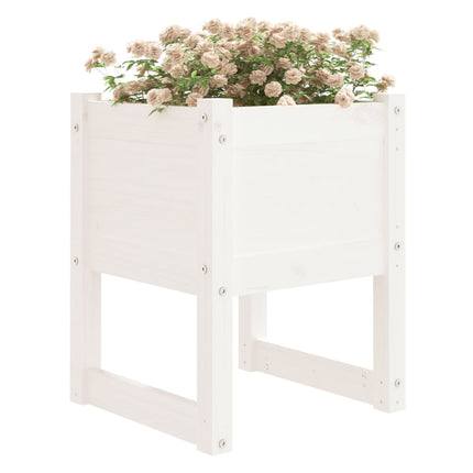 plantekasser 2 stk. 40x40x52,5 cm massivt fyrretræ hvid