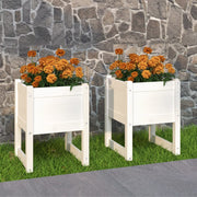plantekasser 2 stk. 40x40x52,5 cm massivt fyrretræ hvid