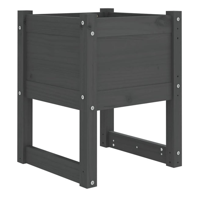 plantekasse 40x40x52,5 cm massivt fyrretræ grå