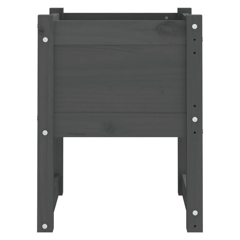 plantekasse 40x40x52,5 cm massivt fyrretræ grå