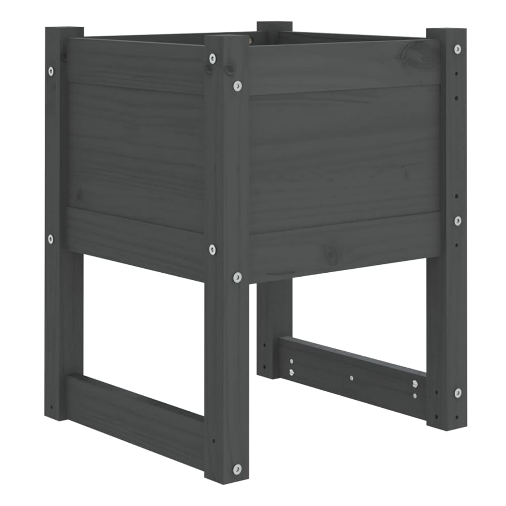 plantekasser 2 stk. 40x40x52,5 cm massivt fyrretræ grå
