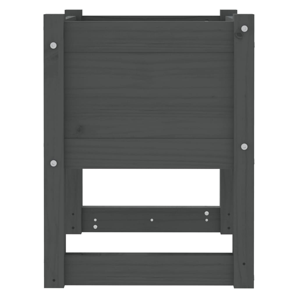 plantekasser 2 stk. 40x40x52,5 cm massivt fyrretræ grå
