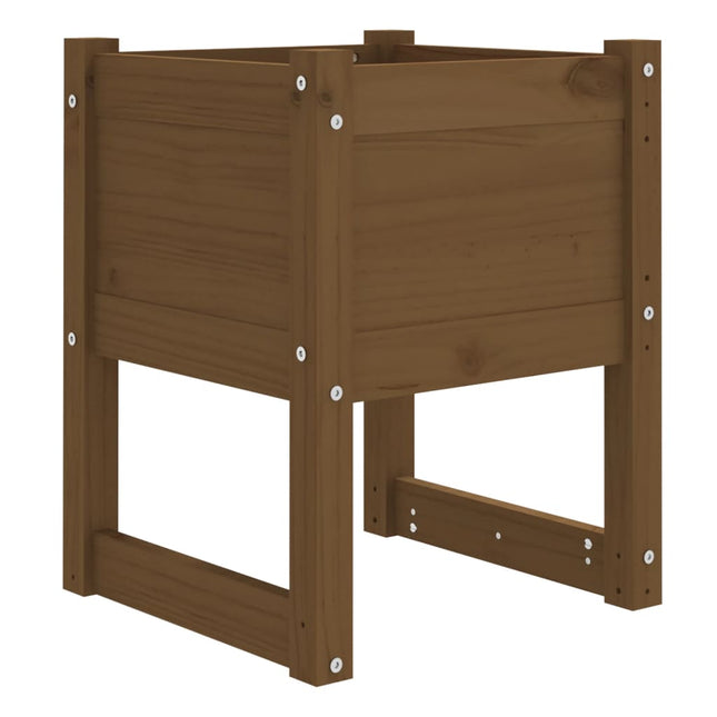 plantekasse 40x40x52,5 cm massivt fyrretræ gyldenbrun
