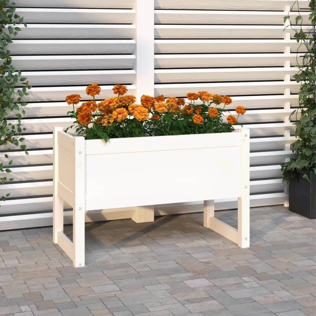 plantekasse 78x40x52 cm massivt fyrretræ hvid