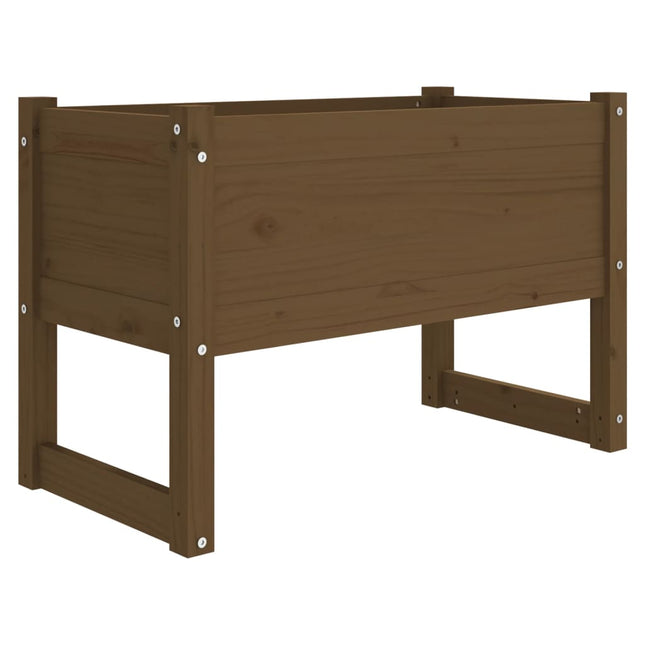 plantekasse 78x40x52 cm massivt fyrretræ gyldenbrun