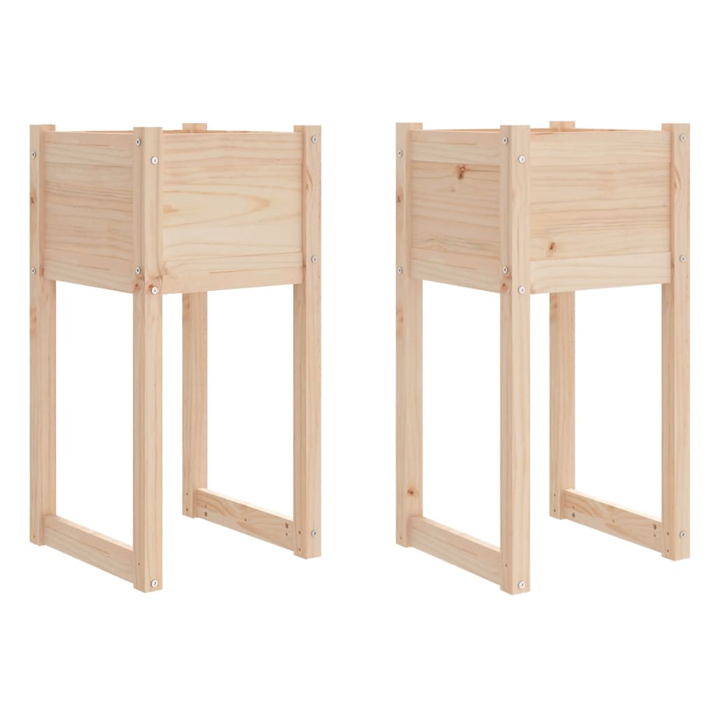 plantekasser 2 stk. 40x40x81 cm massivt fyrretræ