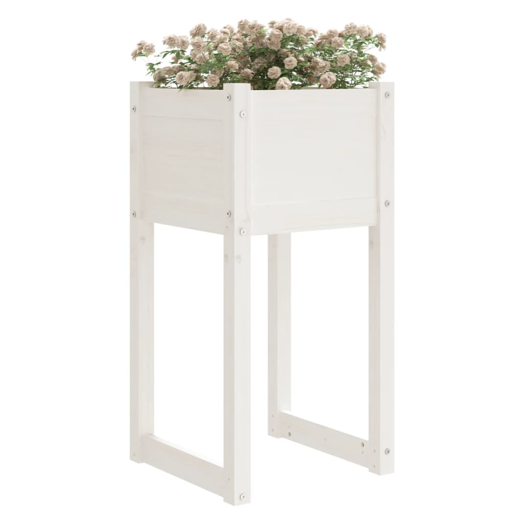 plantekasse 40x40x81 cm massivt fyrretræ hvid