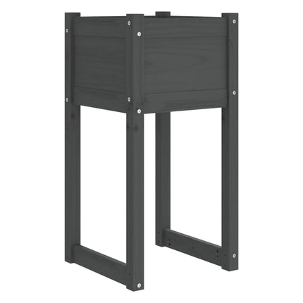 plantekasse 40x40x81 cm massivt fyrretræ grå