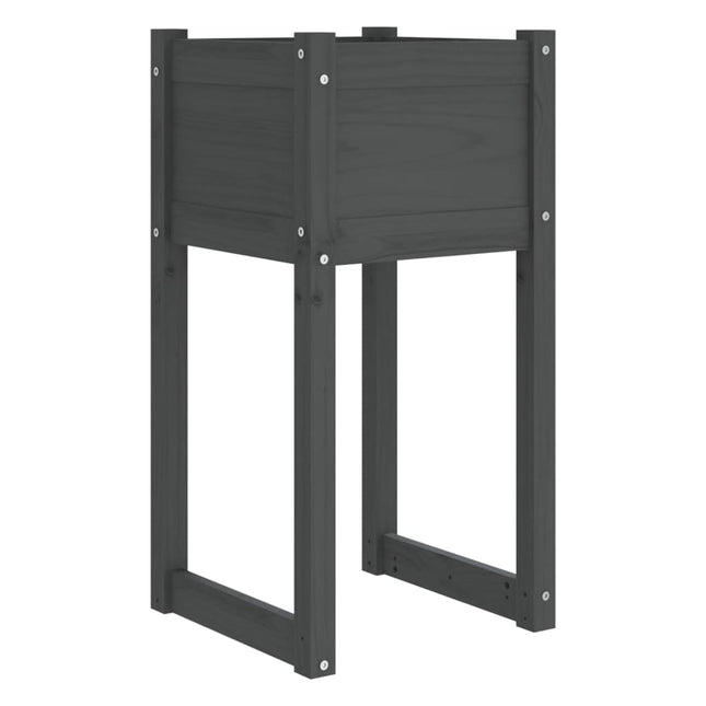 plantekasse 40x40x81 cm massivt fyrretræ grå
