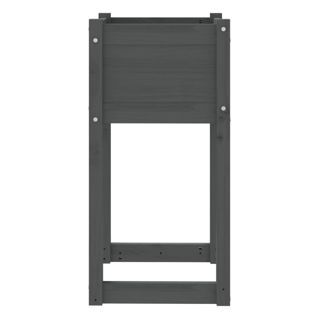 plantekasse 40x40x81 cm massivt fyrretræ grå