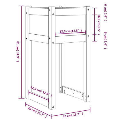plantekasse 40x40x81 cm massivt fyrretræ grå