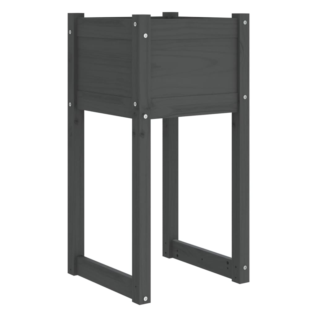 plantekasser 2 stk. 40x40x81 cm massivt fyrretræ grå