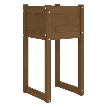plantekasse 40x40x81 cm massivt fyrretræ gyldenbrun