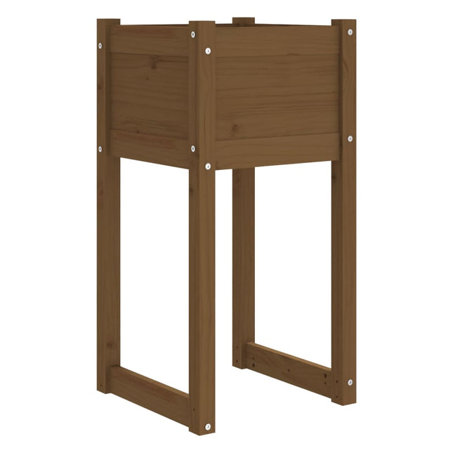 plantekasse 40x40x81 cm massivt fyrretræ gyldenbrun