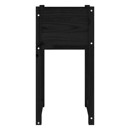 plantekasse 40x40x81 cm massivt fyrretræ sort