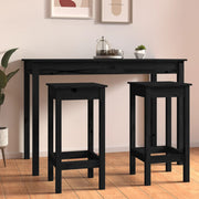 barstole 2 stk. 40x40x78 cm massivt fyrretræ sort