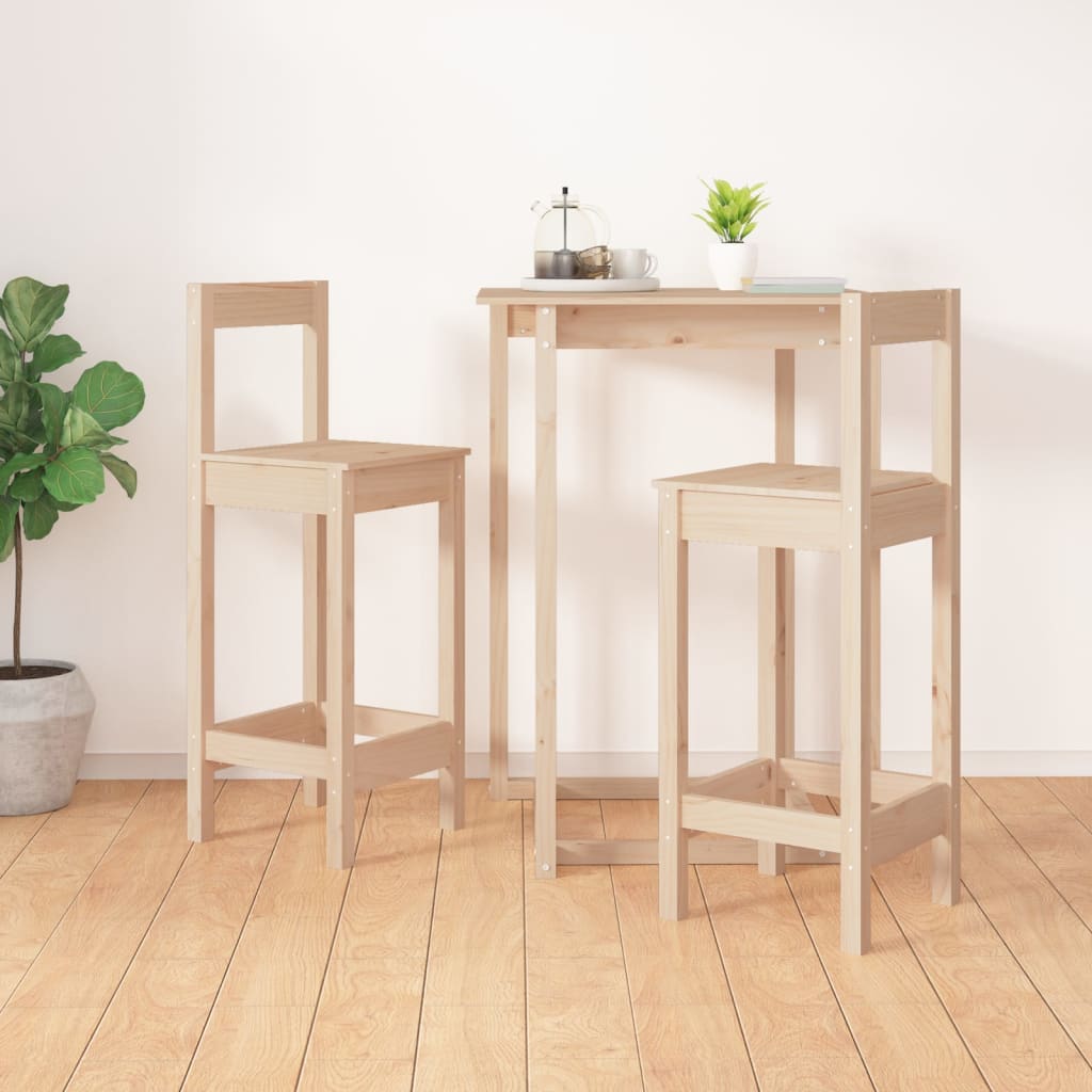 barstole 2 stk. 40x41,5x112 cm massivt fyrretræ