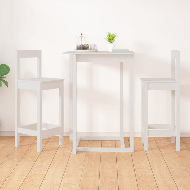 barstole 2 stk. 40x41,5x112 cm massivt fyrretræ hvid