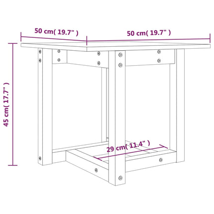 sofabord 50x50x45 cm massivt fyrretræ grå