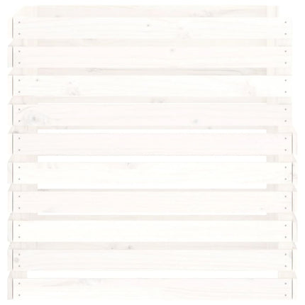 kompostbeholder 80x80x78 cm massivt fyrretræ hvid