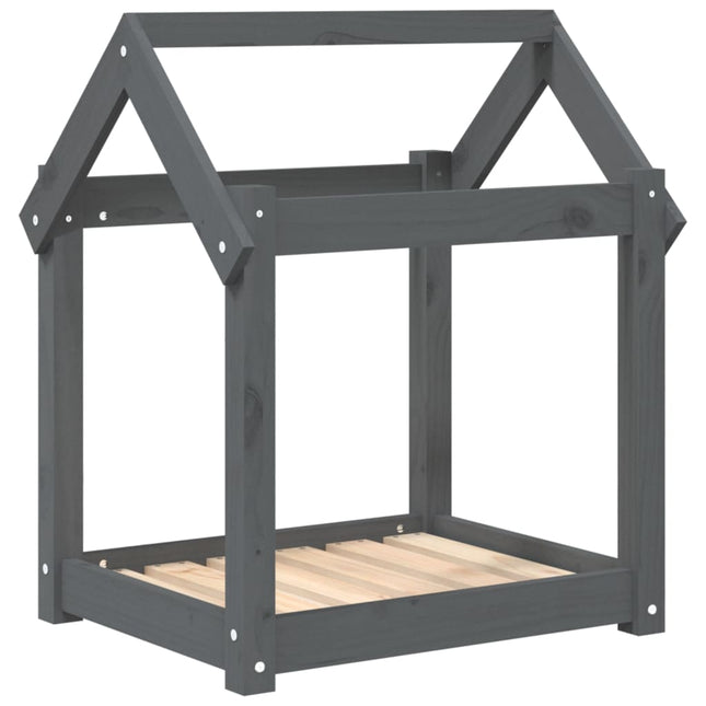 hundeseng 61x50x70 cm massivt fyrretræ grå