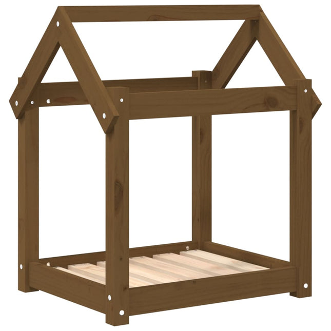 hundeseng 61x50x70 cm massivt fyrretræ gyldenbrun