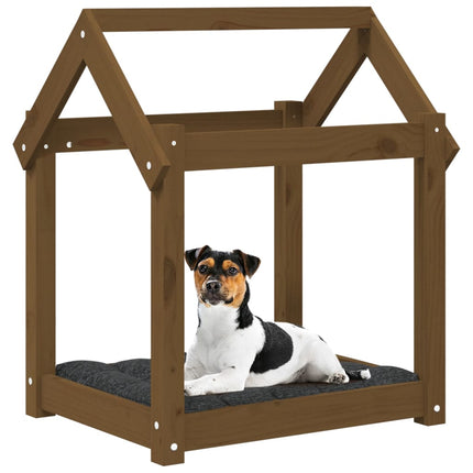 hundeseng 61x50x70 cm massivt fyrretræ gyldenbrun