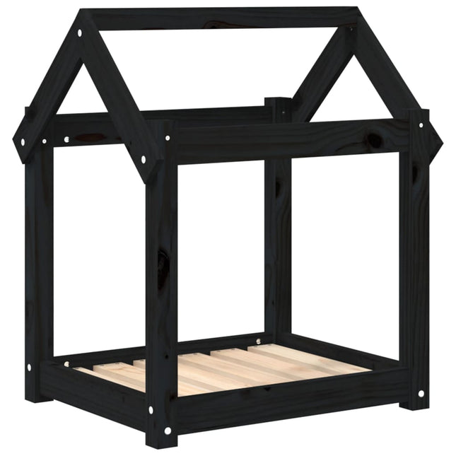 hundeseng 61x50x70 cm massivt fyrretræ sort