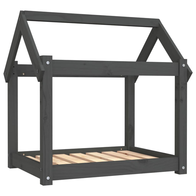hundeseng 71x55x70 cm massivt fyrretræ grå