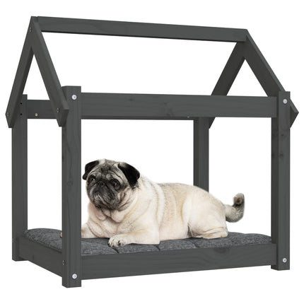 hundeseng 71x55x70 cm massivt fyrretræ grå