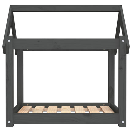 hundeseng 71x55x70 cm massivt fyrretræ grå