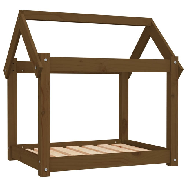 hundeseng 71x55x70 cm massivt fyrretræ gyldenbrun