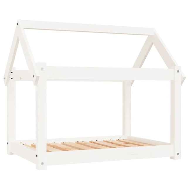 hundeseng 81x60x70 cm massivt fyrretræ hvid