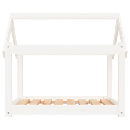 hundeseng 81x60x70 cm massivt fyrretræ hvid