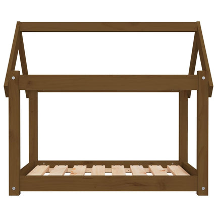 hundeseng 81x60x70 cm massivt fyrretræ gyldenbrun