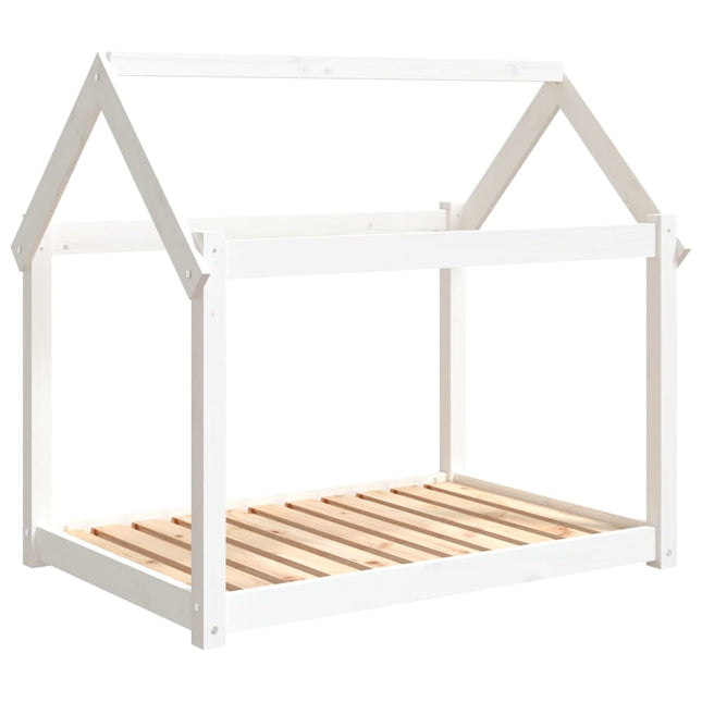 hundeseng 101x70x90 cm massivt fyrretræ hvid
