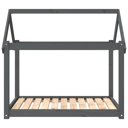 hundeseng 101x70x90 cm massivt fyrretræ grå